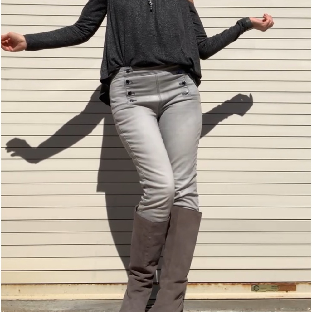 WHBM High-Rise Sailor Button Skinny Jeans Size 4 - Picture 10 of 11